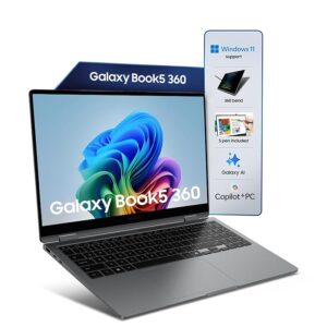 Samsung Galaxy Book5 360 | Intel Evo Core Ultra 7 256V | Built-in AI | 15.6" (39.6cm) Touchscreen 2-in-1 AMOLED 60Hz | 500 Nits (16GB/512GB SSD/Intel Arc/Win11/MSO'21/Gray/1.46kg) | S-Pen Included
