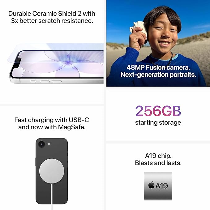Apple iPhone 17e 512 GB: 15.40 cm (6.1″) Super Retina XDR Display, A19 Chip, All-Day Battery Life, 48MP Fusion Camera, 256GB Starting Storage; Black - Image 4